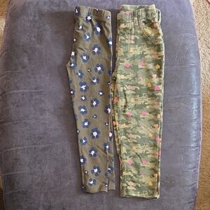 Kids Printed Leggings Set - Green and Camouflage